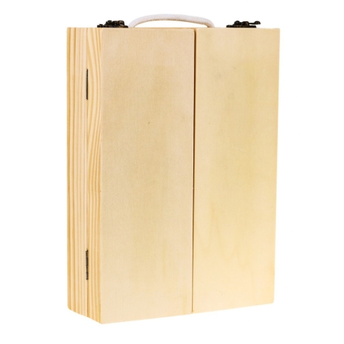 walizka drewniana z drewnianymi narzedziami